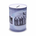 144 Pieces Coin Saving Box, Dirham Design Metal Money Box, Round Cylinder, 10 × 15 cm