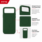 120 Pieces Silicone Magnetic Phone Cases with Raised Camera Protection, Green