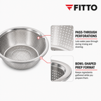 96 Pieces Stainless Steel Colander Bowl, 30 cm, Silver, 1 Piece