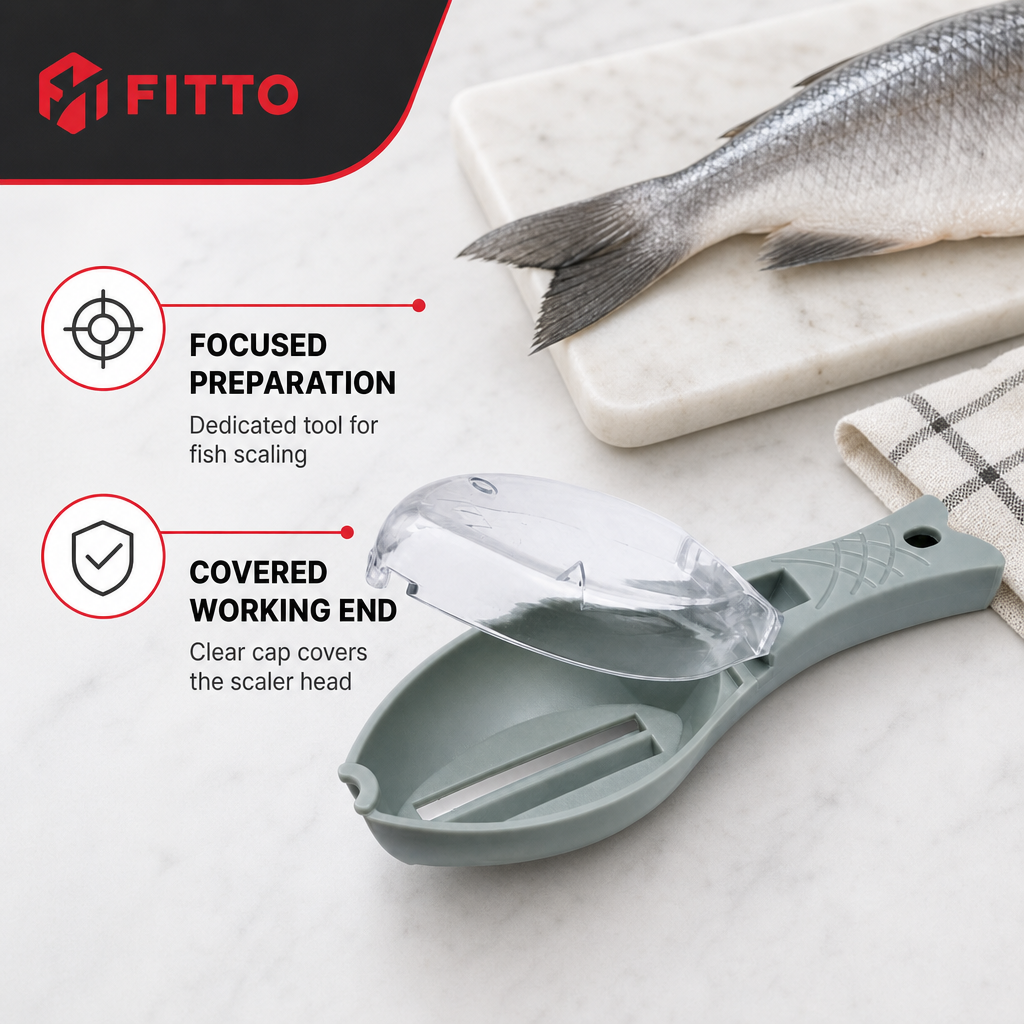 240 Pieces Fish Scalers with Clear Protective Cap, Grey Handheld Fish Cleaning Tool, 1 Piece