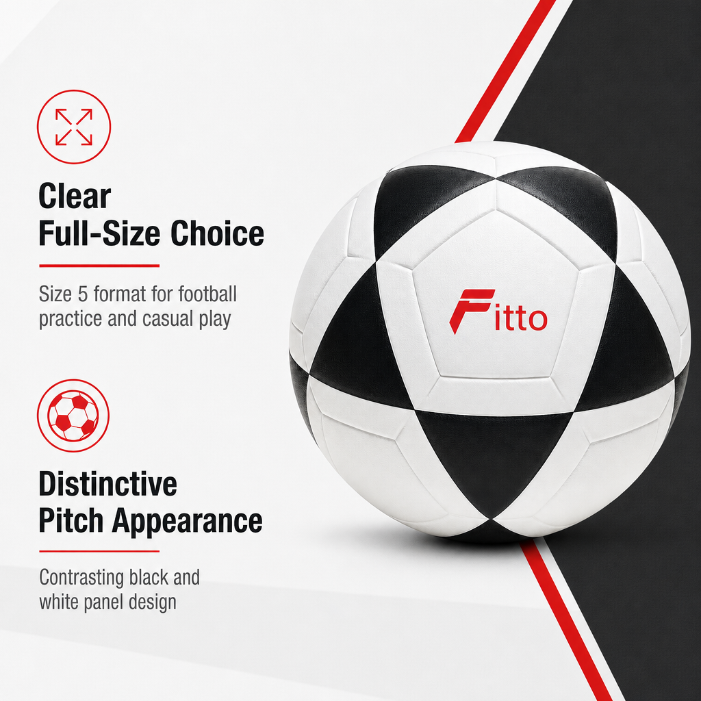 96 Pieces Size 5 Football, Black and White Panel Design, Single Ball for Practice and Play