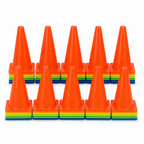 96 Pieces Plastic Training Cones, 18 cm, Multicolor, 10-Piece Pack for Sports Drills