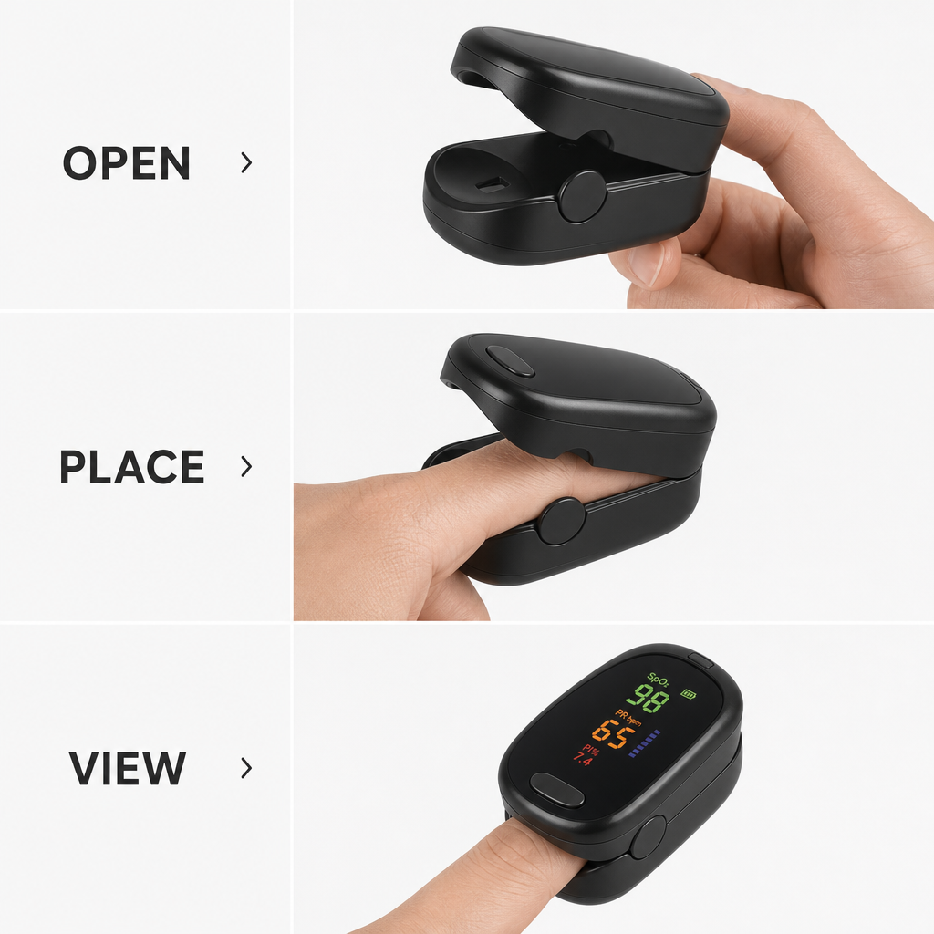 96 Pieces Fingertip Pulse Oximeters with Colour Display, Portable Finger-Mounted Reading Device