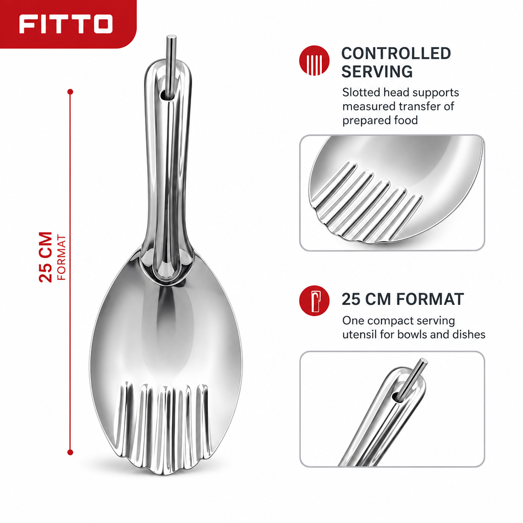 240 Pieces Stainless Steel Rice Spoon, Slotted Serving Utensil, 25 cm