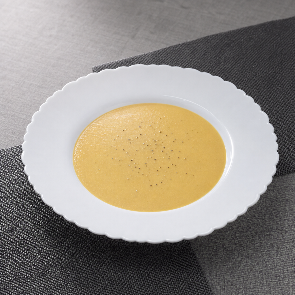 96 Pieces Soup Plate, 9 Inch, White, Round Tablewares With Scalloped Edge