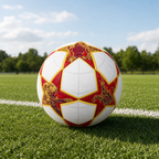 60 Pieces Size 5 Football, Red and Gold Design, 22 cm Sports Ball for Recreational Play