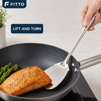 144 Pieces Flat Turner Spatula, Silver Stainless Steel Cooking Utensils, 35.5 x 9 cm, 1 Piece