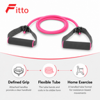 96 Pieces Resistance Bands with Handles, Small Pink Toning Tube for Home Exercise and Strength Training