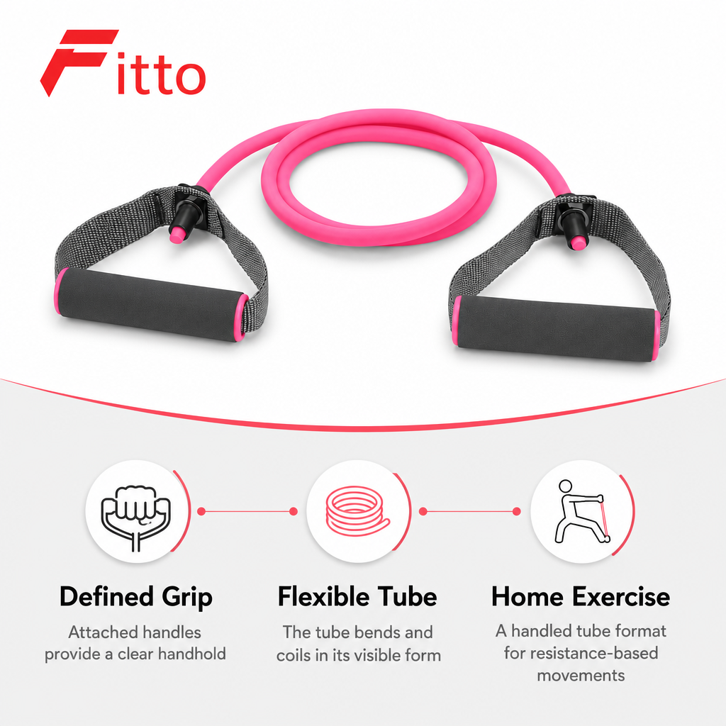 96 Pieces Resistance Bands with Handles, Small Pink Toning Tube for Home Exercise and Strength Training