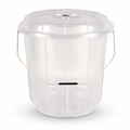 96 Pieces Transparent Plastic Bucket with Lid and Carry Handle, 7 Litre