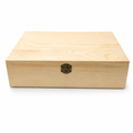 72 Pieces Wooden Storage Box, Natural Wood Grain, Front Clasp, 12 x 8 Inch