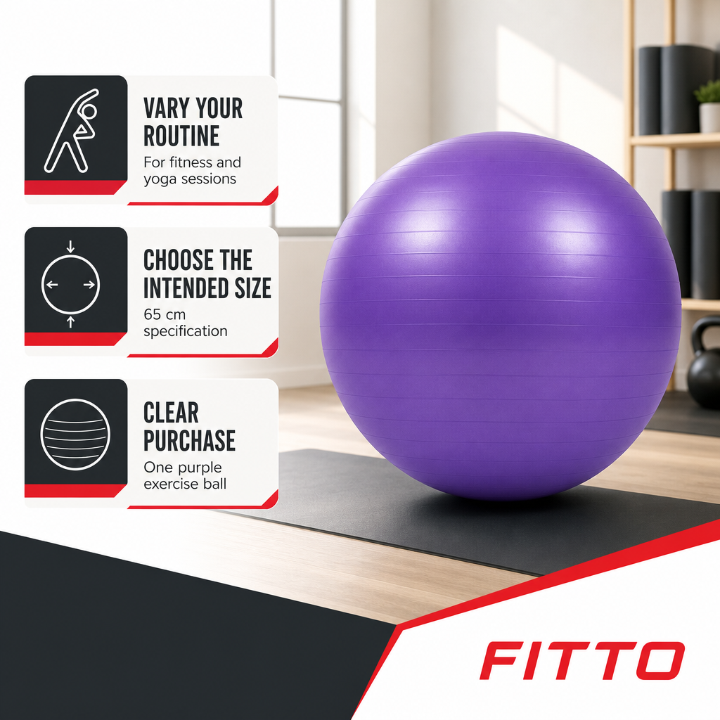 72 Pieces Exercise Balls for Fitness and Yoga, 65 cm, Purple