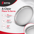 96 Pieces Stainless Steel Serving Trays, Round 26 cm, Reflective Finish