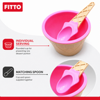 240 Pieces Ice Cream Cup with Spoon, Plastic Dessert Serving Bowl, Blue or Pink, 1 Piece