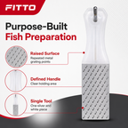 96 Pieces Fish Scale Scraper Grater, Stainless Steel Raised Grating Surface, 24 cm, Silver and White, 1 Piece
