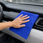 120 Pieces Microfiber Cleaning Cloth, No Stitching, 40 x 60 cm, Blue