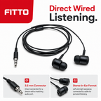 240 Pieces Wired Earphoneses, 3.5 mm Stereo In-Ear Headphones, Black, Single Unit