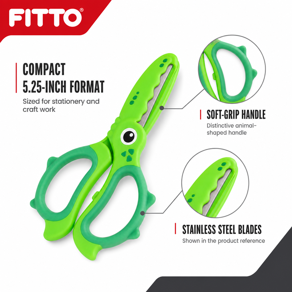 144 Pieces Safety Scissors, Animal Design, 5.25 Inch, Single Piece