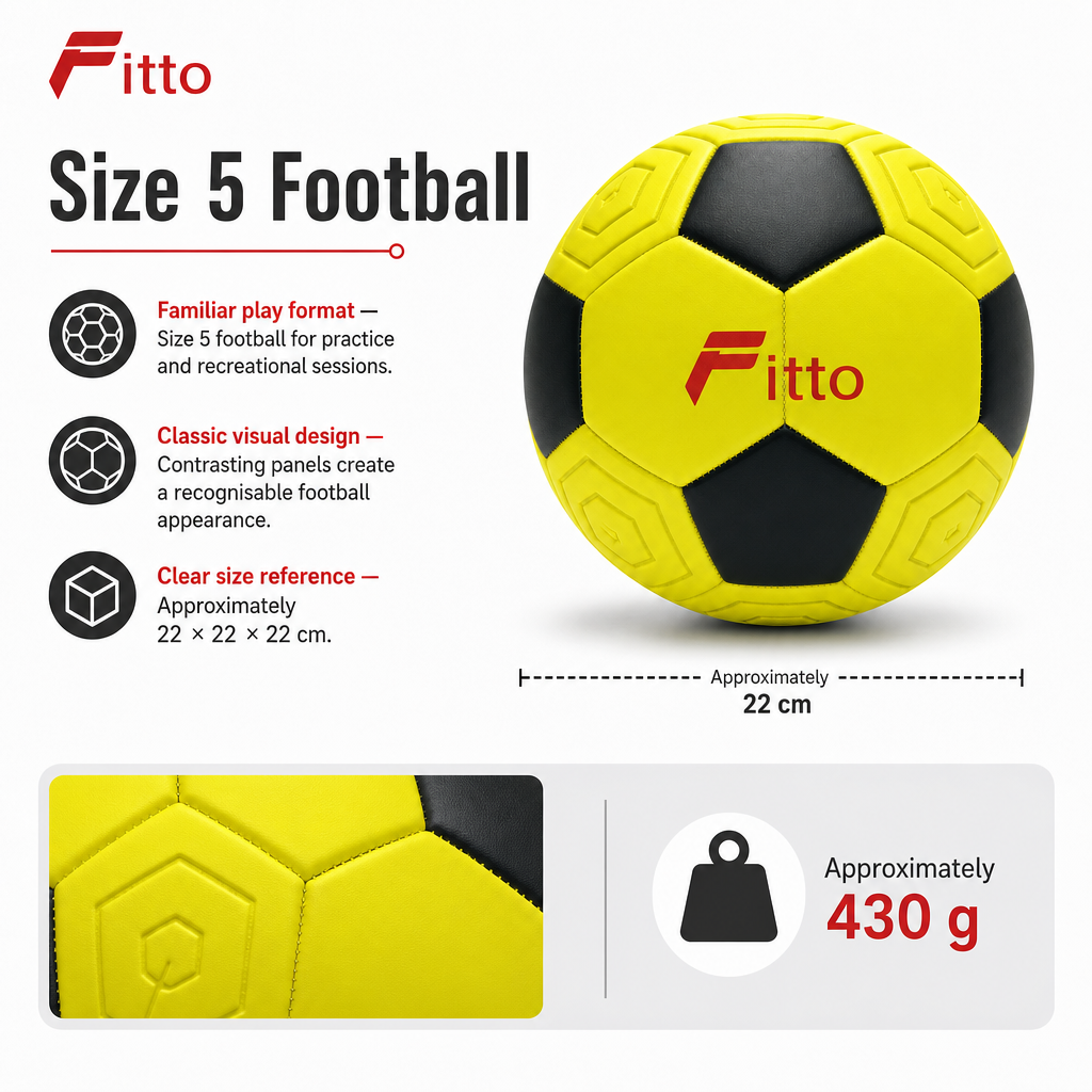 72 Pieces Football Size 5, Classic Colour Panel Design, Single Ball for Practice and Recreational Play