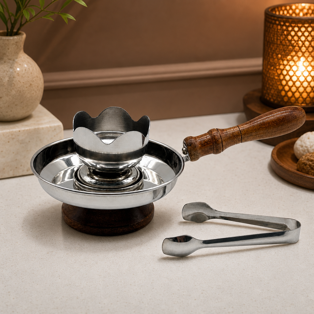 72 Pieces Wooden Handle Incense Burner with Metal Bowl and Tongs, 9.5 Inch