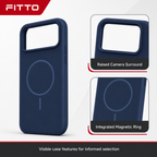 120 Pieces Silicone Magnetic Phone Cases with Raised Camera Protection for 17 Pro, Navy Blue