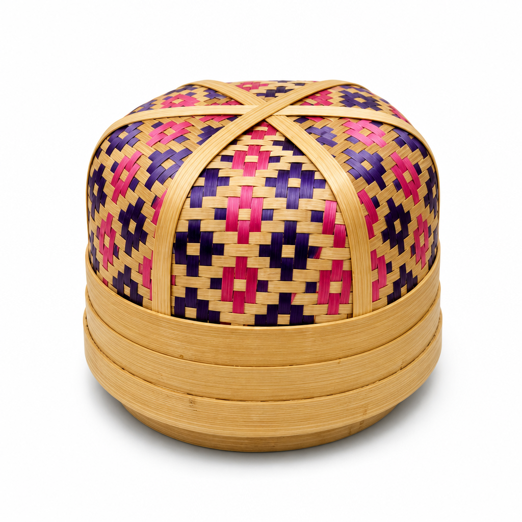96 Pieces Handwoven Bamboo Round Decorative Storage Box with Lid, 5in