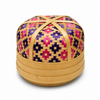 96 Pieces Handwoven Bamboo Round Decorative Storage Box with Lid, 5in