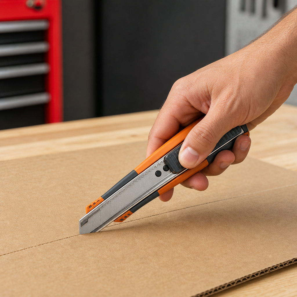 120 Pieces Utility Knives, 9mm Blade Cutter with Grey and Orange Handle, 20 cm