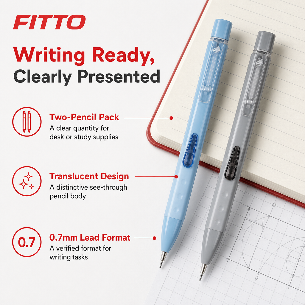 72 Pieces Mechanical Pencils with 0.7mm Lead Refill, Translucent Design, 2-Pack