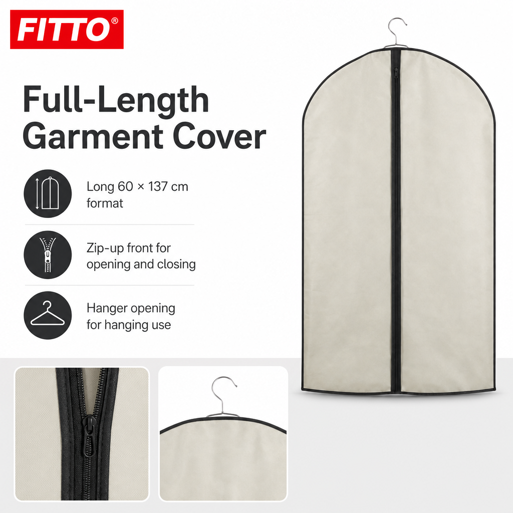 144 Pieces Assorted Colour Zip-Up Garment Bags, 60 × 137 cm, 1 Piece