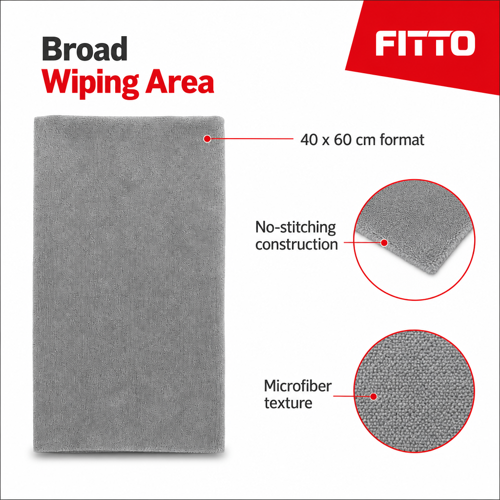 120 Pieces Microfiber Cleaning Cloth, No Stitching, 40 x 60 cm, Grey, 1 Piece