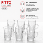 96 Pieces Faceted Clear Glass Mugs with Handles, 120 ml, 6-Piece Set