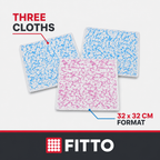 96 Pieces Microfiber All-Purpose Cleaning Cloths, 32 x 32 cm, Blue and White, 3-Pack