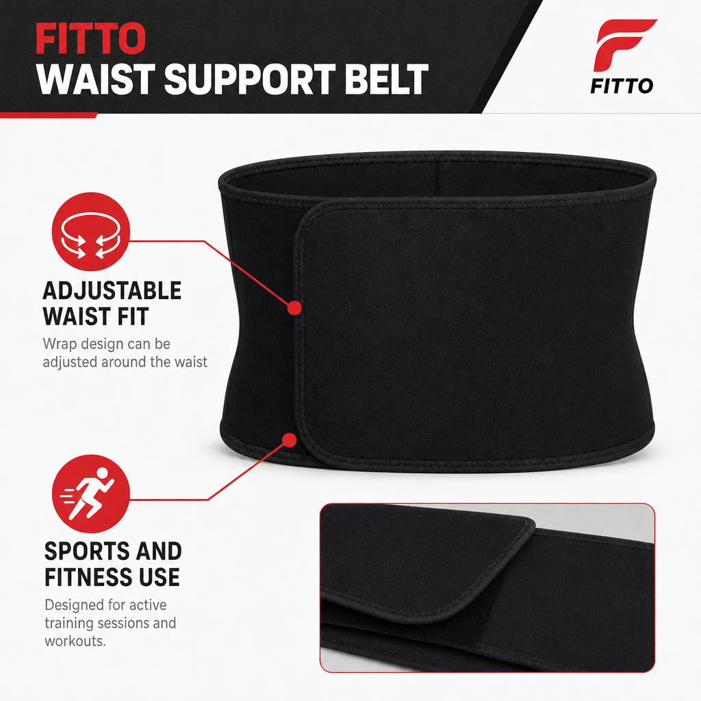 96 Pieces Waist Support Belt for Sports and Fitness, Adjustable Compression Design, Black, Single Belt