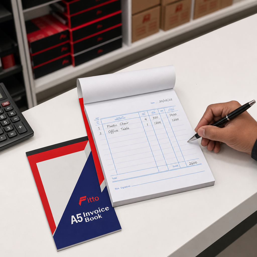 144 Pieces A5 NCR Invoice Books, 14.8 x 21 cm, 50 Duplicate Sets, 1 Piece