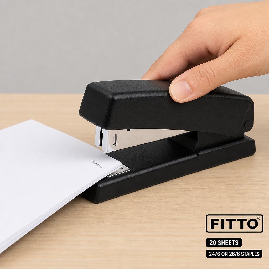 120 Pieces Black Heavy-Duty Staplers, 55 mm, 20-Sheet Capacity, Compatible with 24/6 and 26/6 Staples, 1 Piece