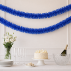96 Pieces Blue Tinsel Party Decorations, 12 cm x 12 m, 2 Pieces for Events and Celebrations