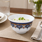 240 Pieces Melamine Rice Bowl, 3.5 Inch, White With Decorative Band, Single Piece