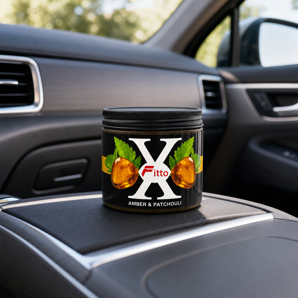120 Pieces Car Air Fresheners Jelly, Amber & Patchouli Scent, Round Jar, 9 cm