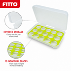 120 Pieces Egg Storage Tray with Lid, 15-Egg Plastic Organizer, Green or Orange