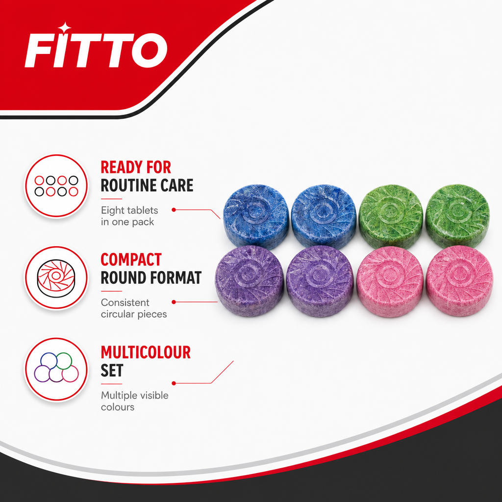 120 Pieces Toilet Cleaner Tablets, Multicolour Round Tablets, 8-Piece Pack for Toilet Care