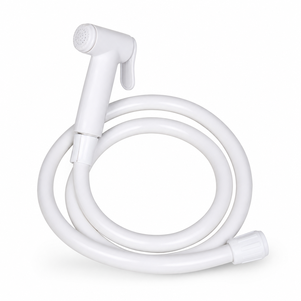 96 Pieces PVC Shattaf Handheld Bidet Spray with Flexible Hose, 120 cm, White, 1 Piece