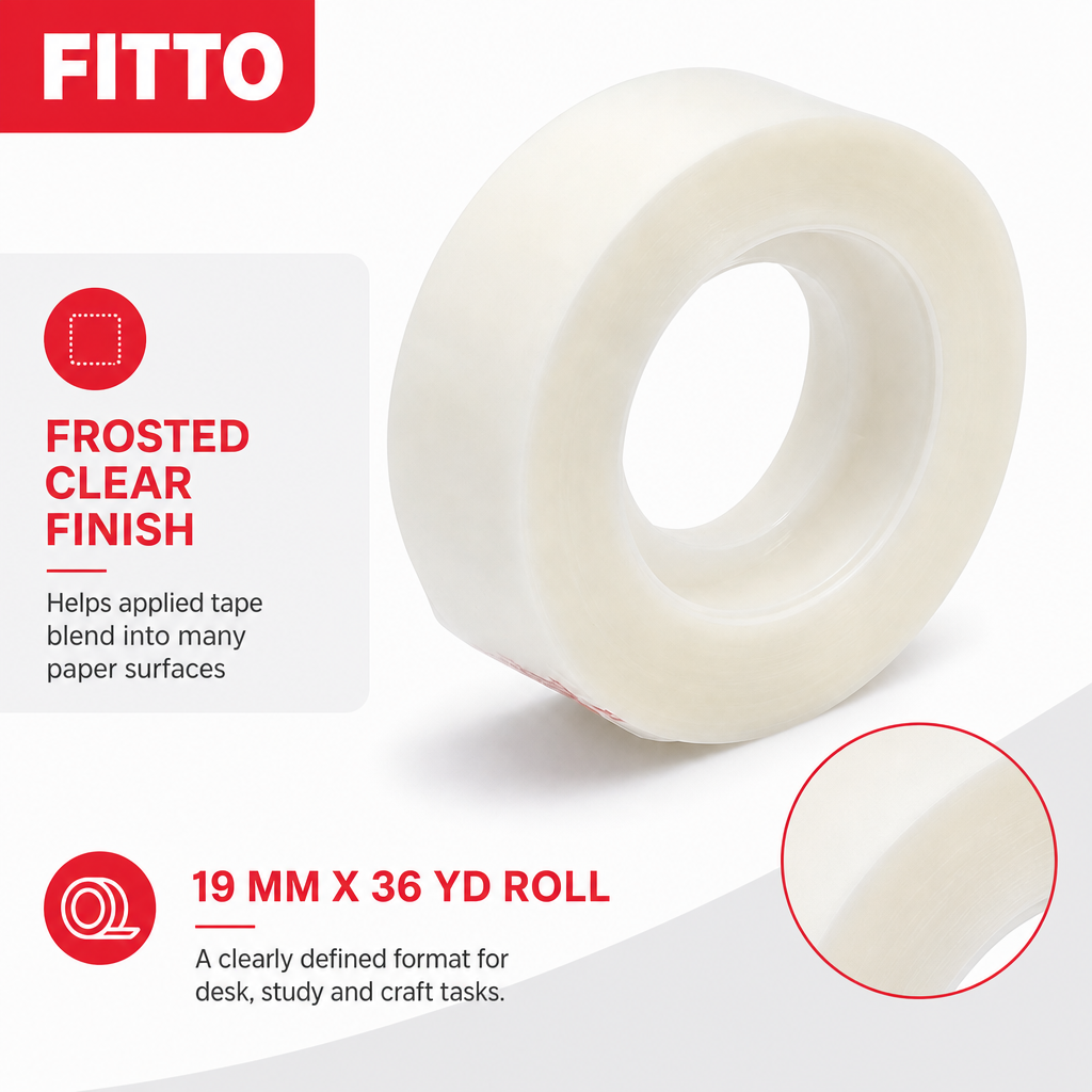 240 Pieces Frosted Clear Invisible Stationery Tapes, 19 mm x 36 yd, 1 Roll
