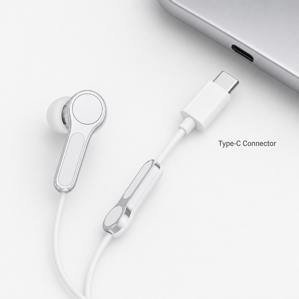 96 Pieces Type-C Wired Earphoneses, Single Pair for Wired Audio Listening