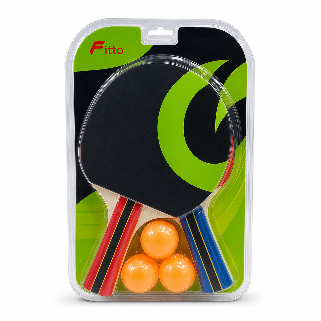 96 Pieces Table Tennis Racket Set with Balls, Red and Blue