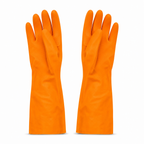 144 Pieces Orange PVC Household Cleaning Gloves, 30 cm, 1 Pair