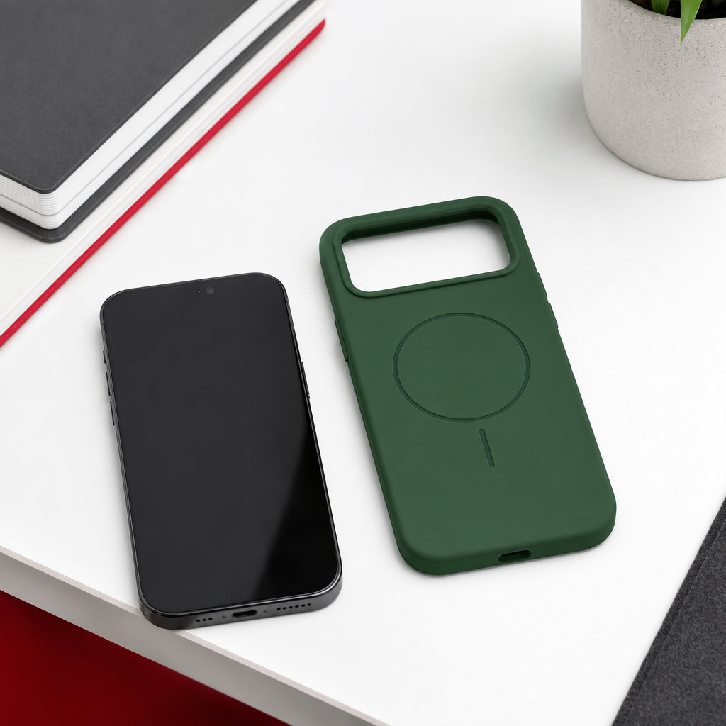 120 Pieces Silicone Magnetic Phone Cases with Raised Camera Protection, Green