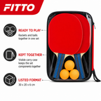 96 Pieces Table Tennis Racket Set with Balls, Red and Blue Rackets, Carry Case, 30 x 20 x 6 cm