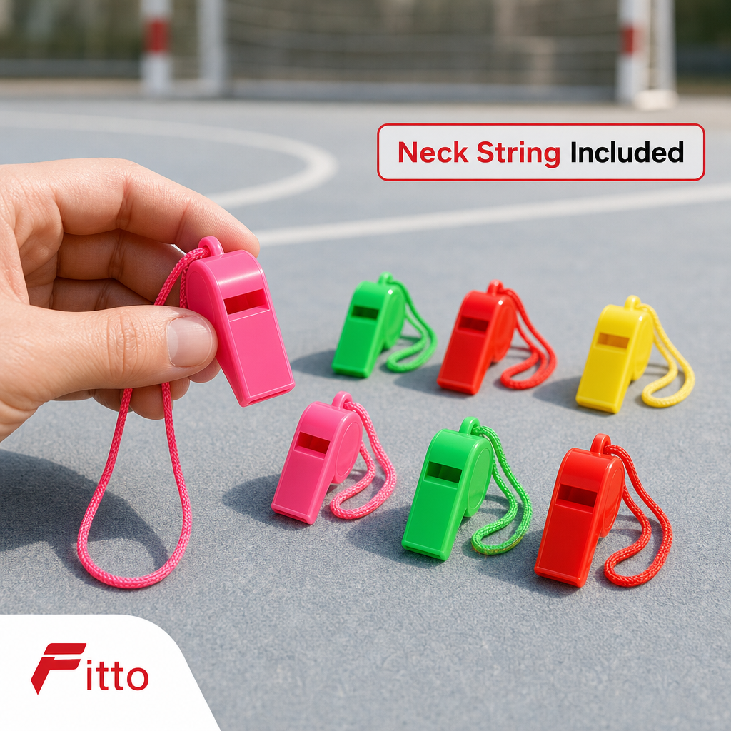 240 Pieces Plastic Whistles with Neck Strings, Assorted Colours, 8 Pieces