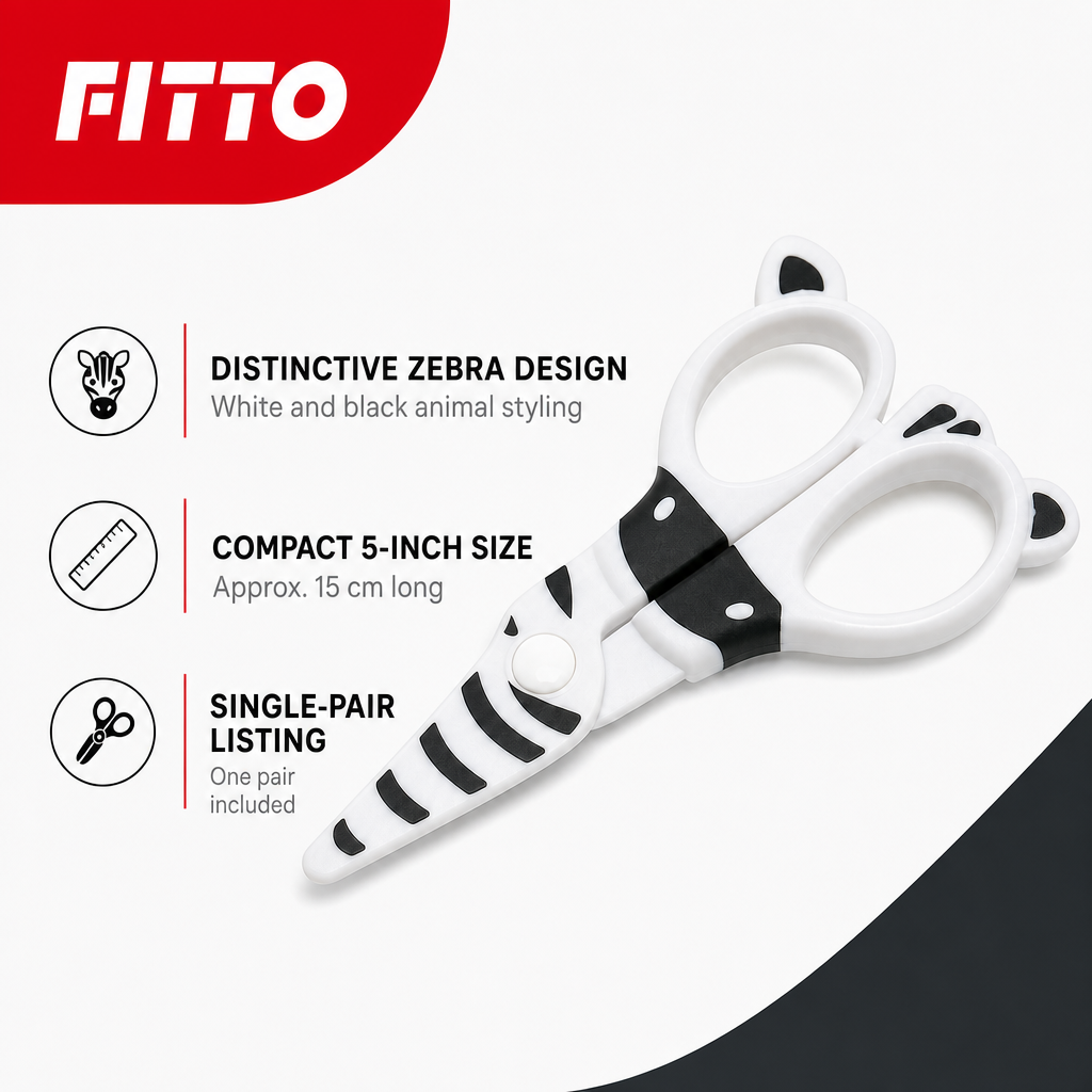 240 Pieces Animal Scissors, 5 Inch, Zebra Design, White and Black Pattern, 1 Piece